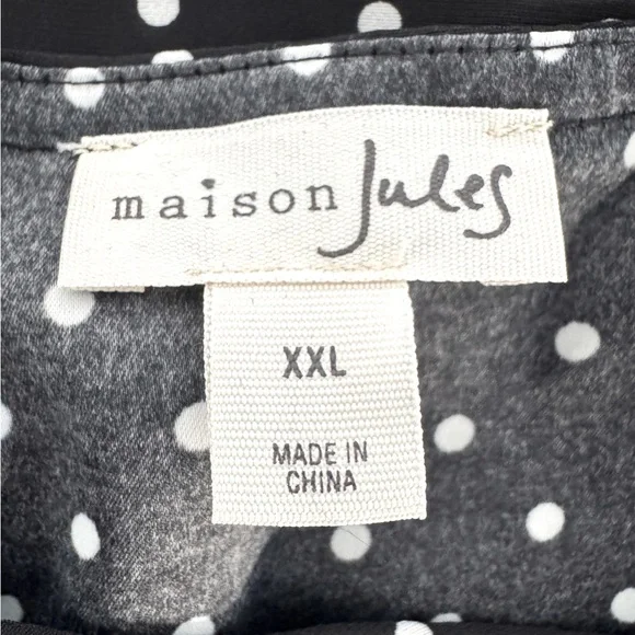 EUC Maison Jules Ruffle Polka Dot Blouse, Size XXL - Picture 6 of 9